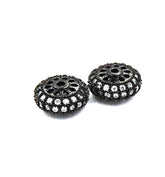 Clear Crystal Gunmetal Gray Cubic Zirconia Rondelle, 10x6mm